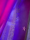 World War II monument covered with Bunting